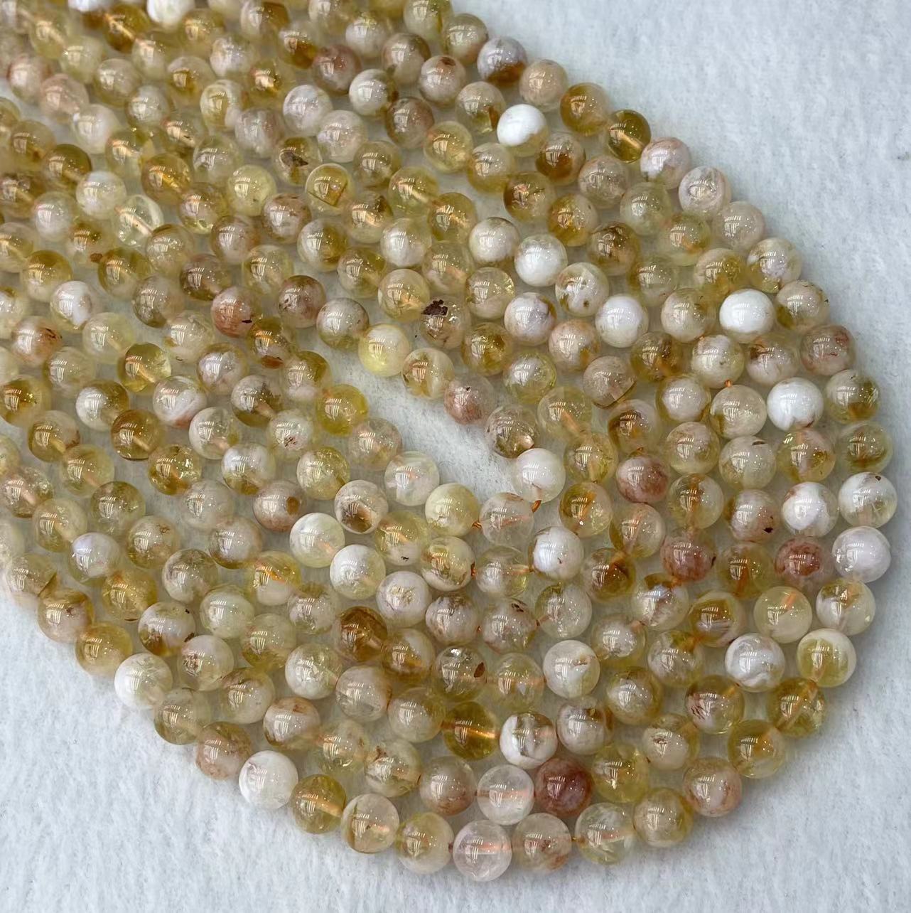 Natural Yellow Citrine Round Bead Energy Gemstone Loose Beads For DIY Jewelry Making Design A Quality