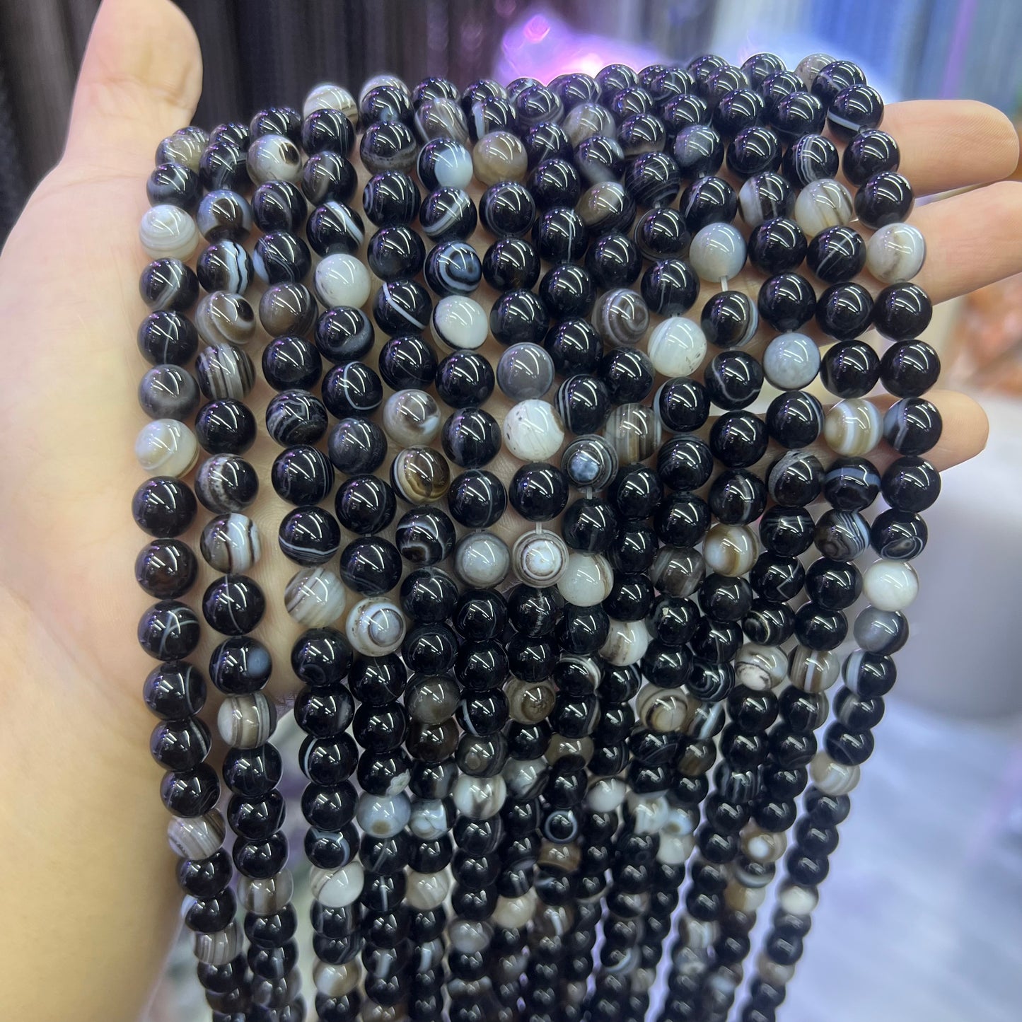 Natural Botswana Agate Round Smooth beads Energy Healing Gemstone Loose Beads for DIY Jewelry Making Design AAA Quality 6mm 8mm 10mm 12mm