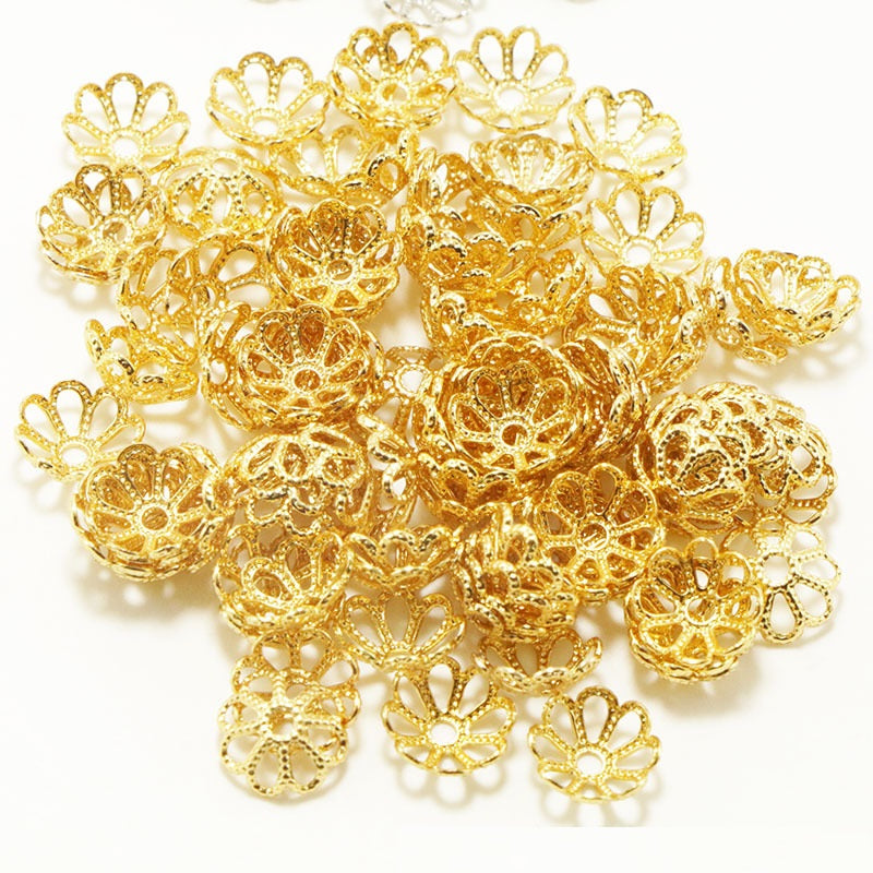 200pcs Flower Bead Caps Spacer End Caps For Jewellery Making 6mm 8mm 10mm