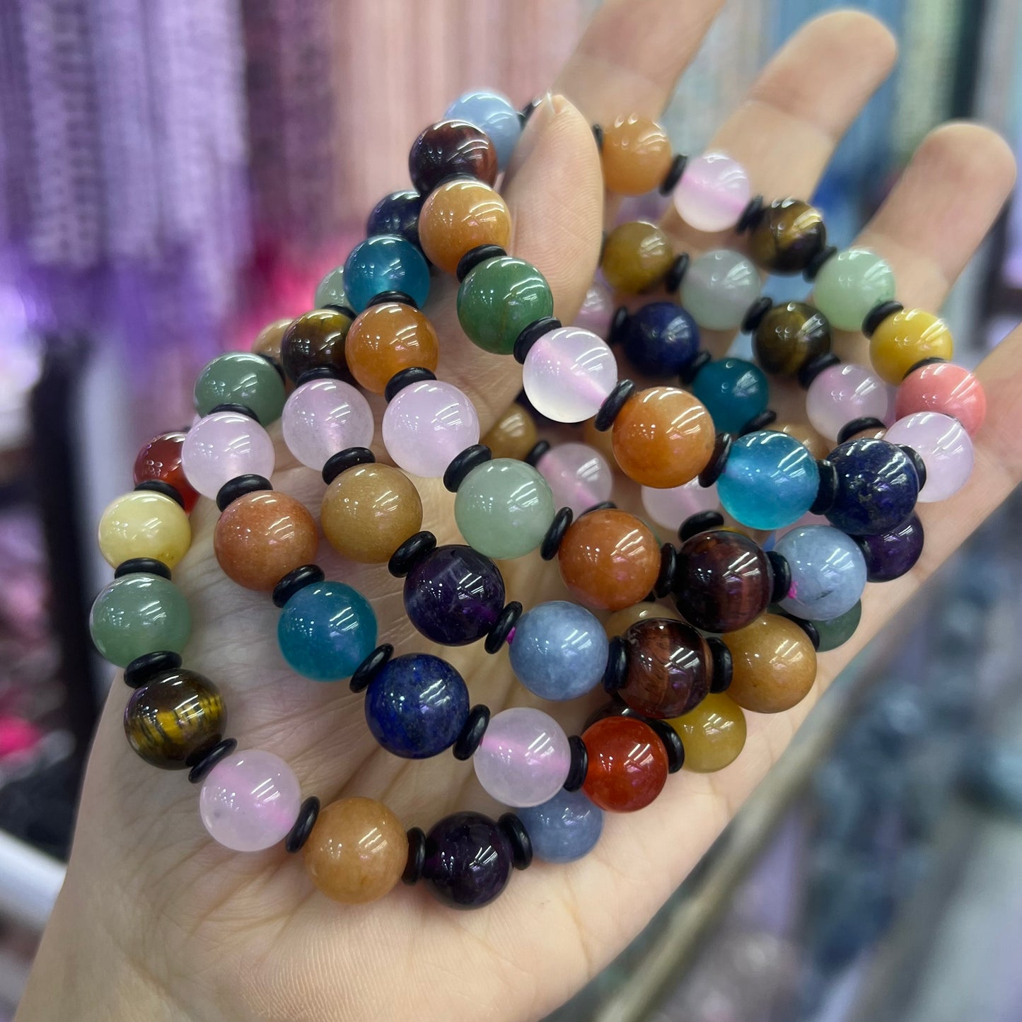 Natural 7 Chakra Crystal Healing Bracelet 8mm 10mm