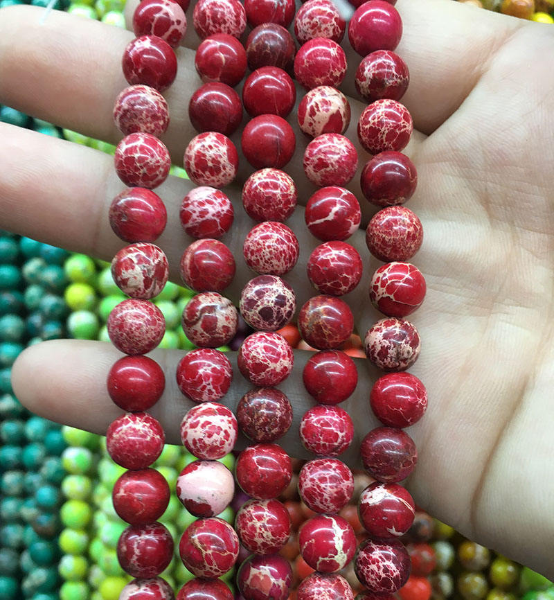 Natural Red Imperial Sediment Jasper Round Beads Healing Gemstone Loose Bead DIY Jewelry Making AAA Quality 4mm 6mm 8mm