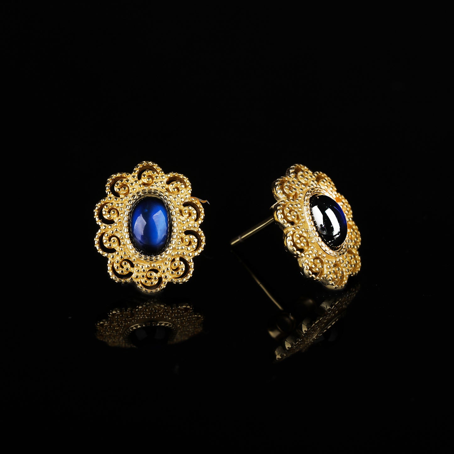 S925 Silver Blue Moonstone Earrings ZS-E034