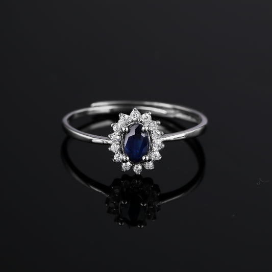 S925 Silver Sapphire Ring YF-R076