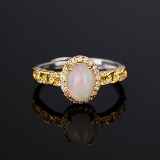 S925 Silver opal Ring LJL-R100