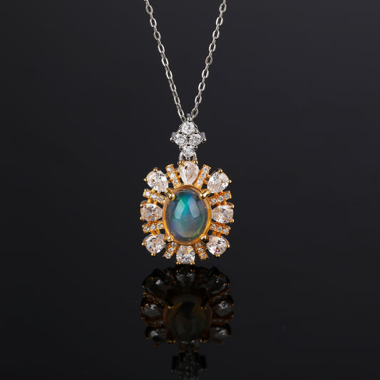 S925 Silver opal Pendant LJL-P052