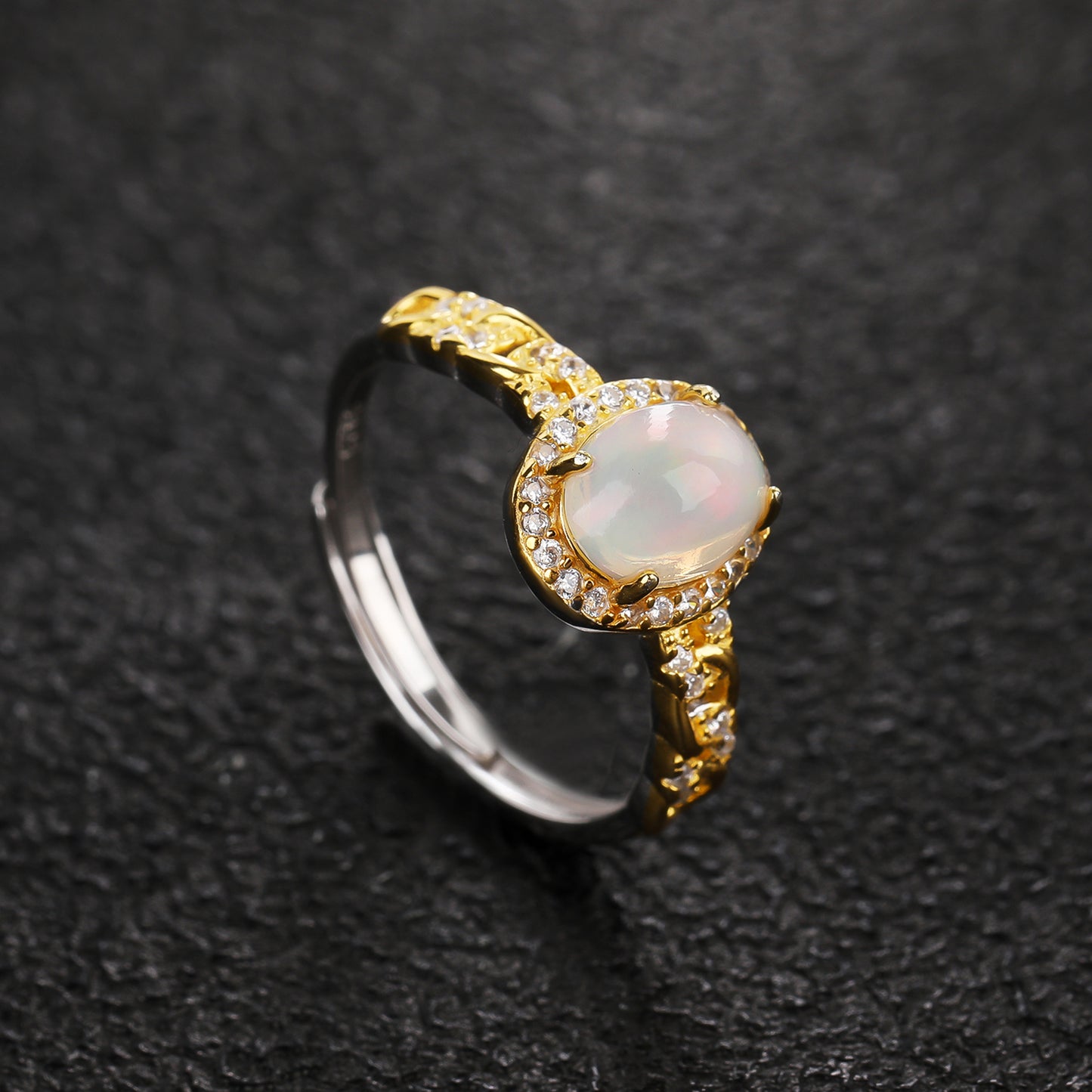 S925 Silver opal Ring LJL-R100