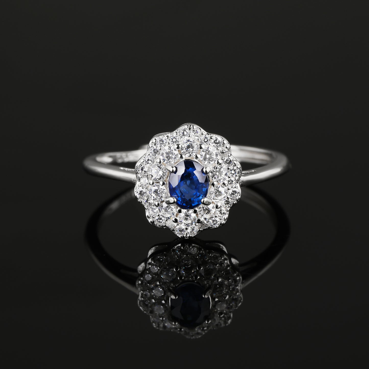 S925 Silver Sapphire Ring ZS-R095