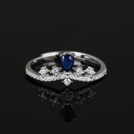 S925 Silver Sapphire Ring ZS-R092