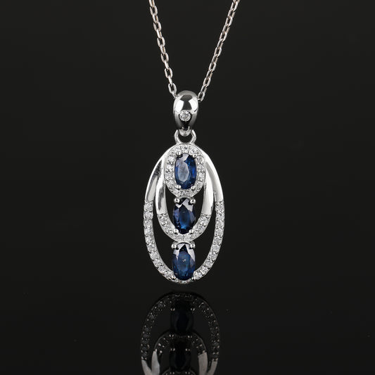 S925 Silver Sapphire Pendant JSY-P058