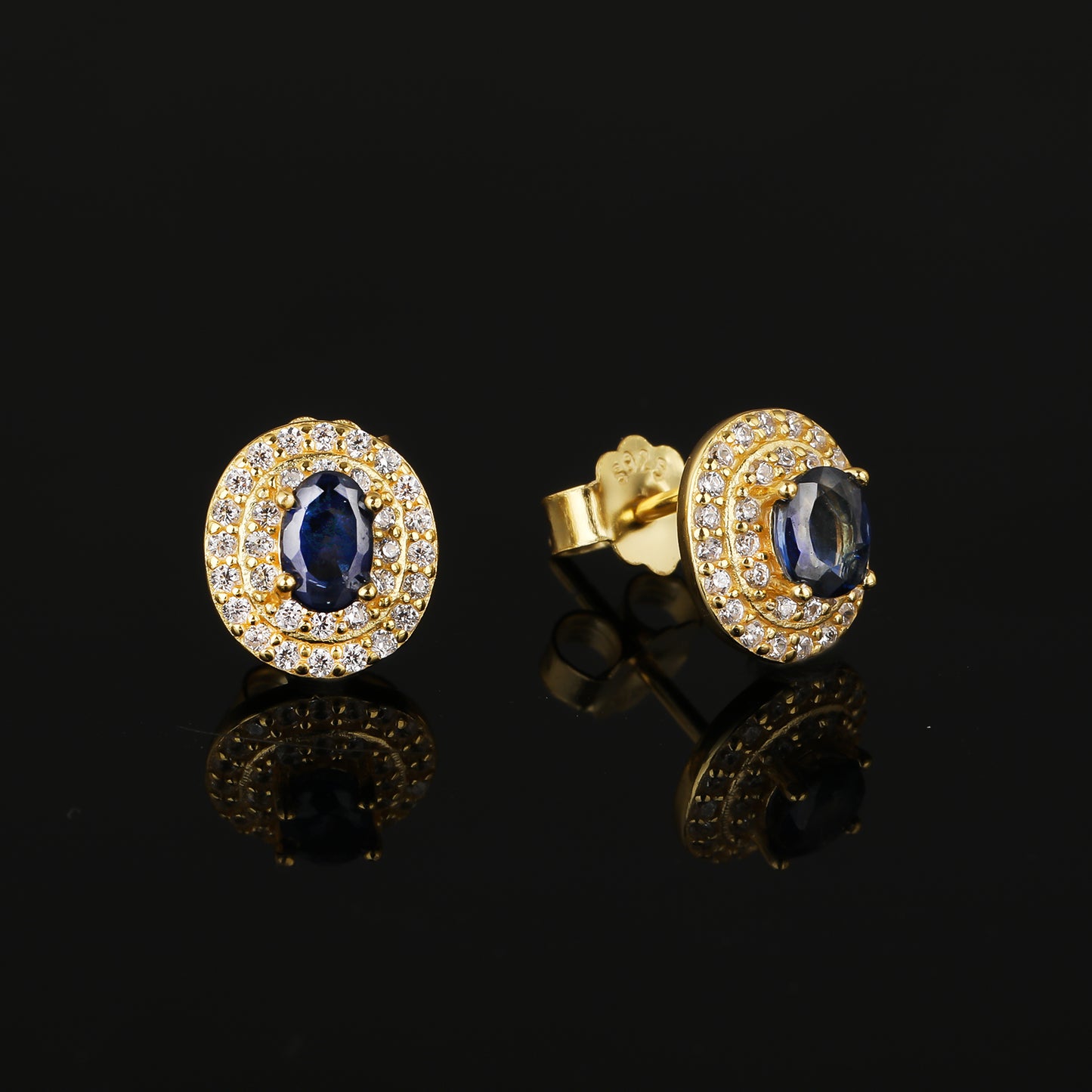 S925 Silver Sapphire Earrings ZS-E035