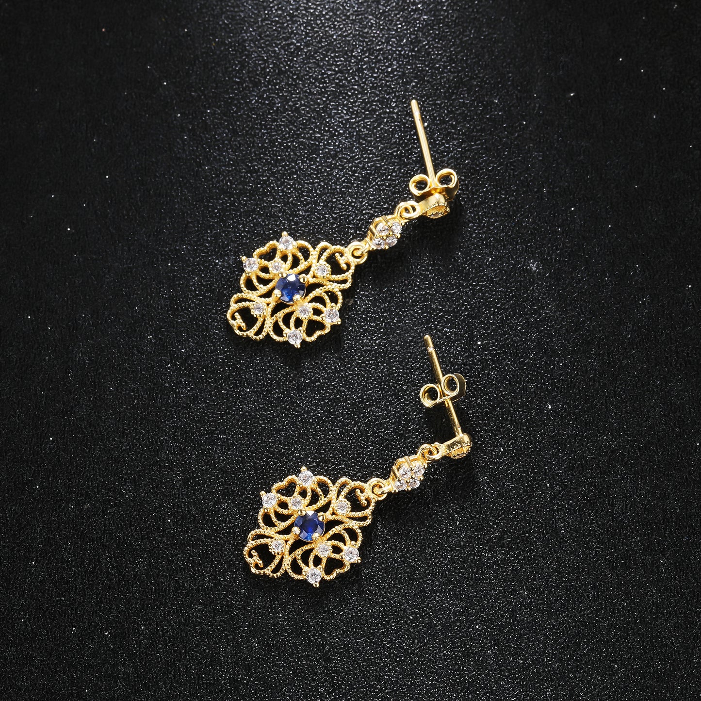 S925 Silver  Sapphire Earrings ZS-E036