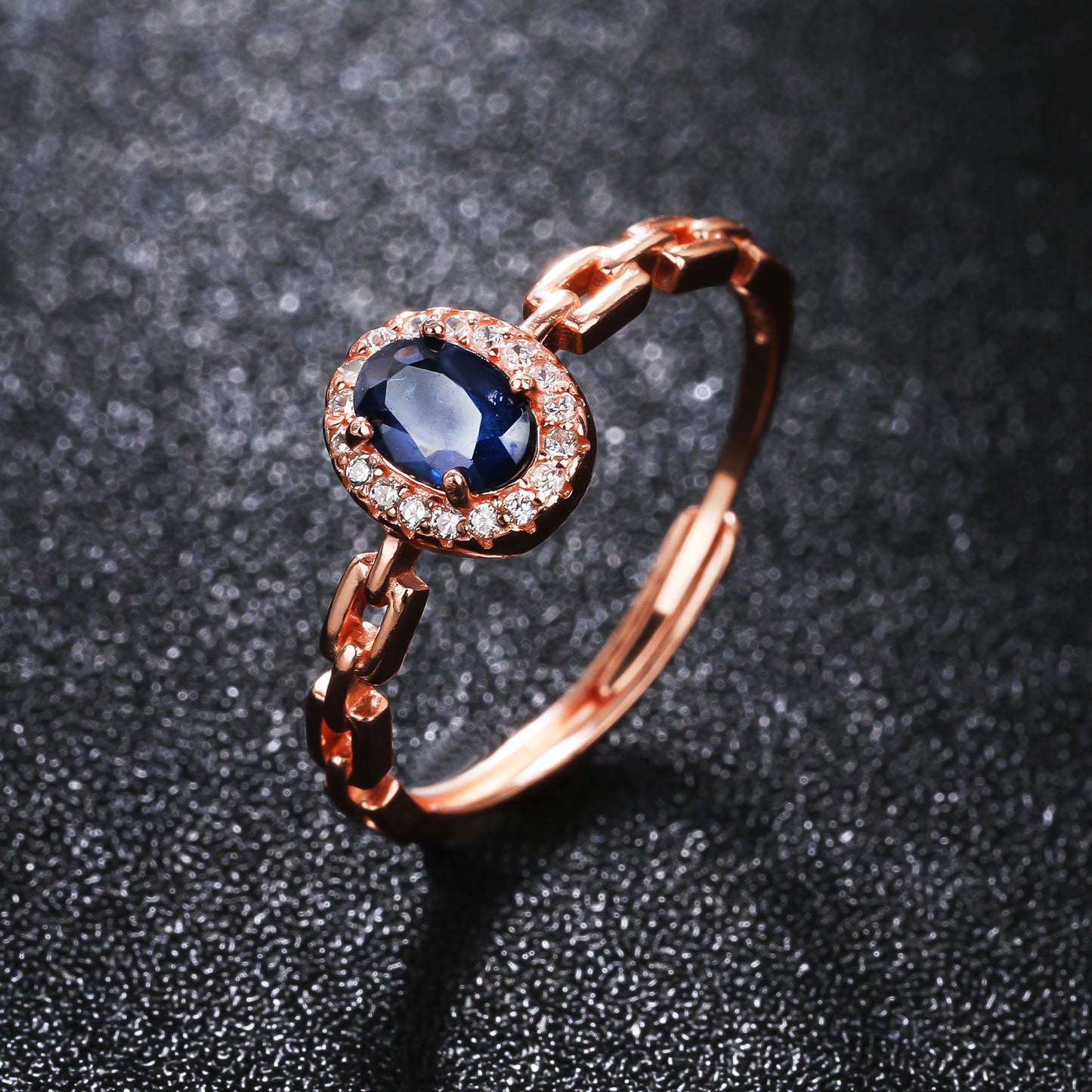 S925 Silver Sapphire Ring LJL-R102