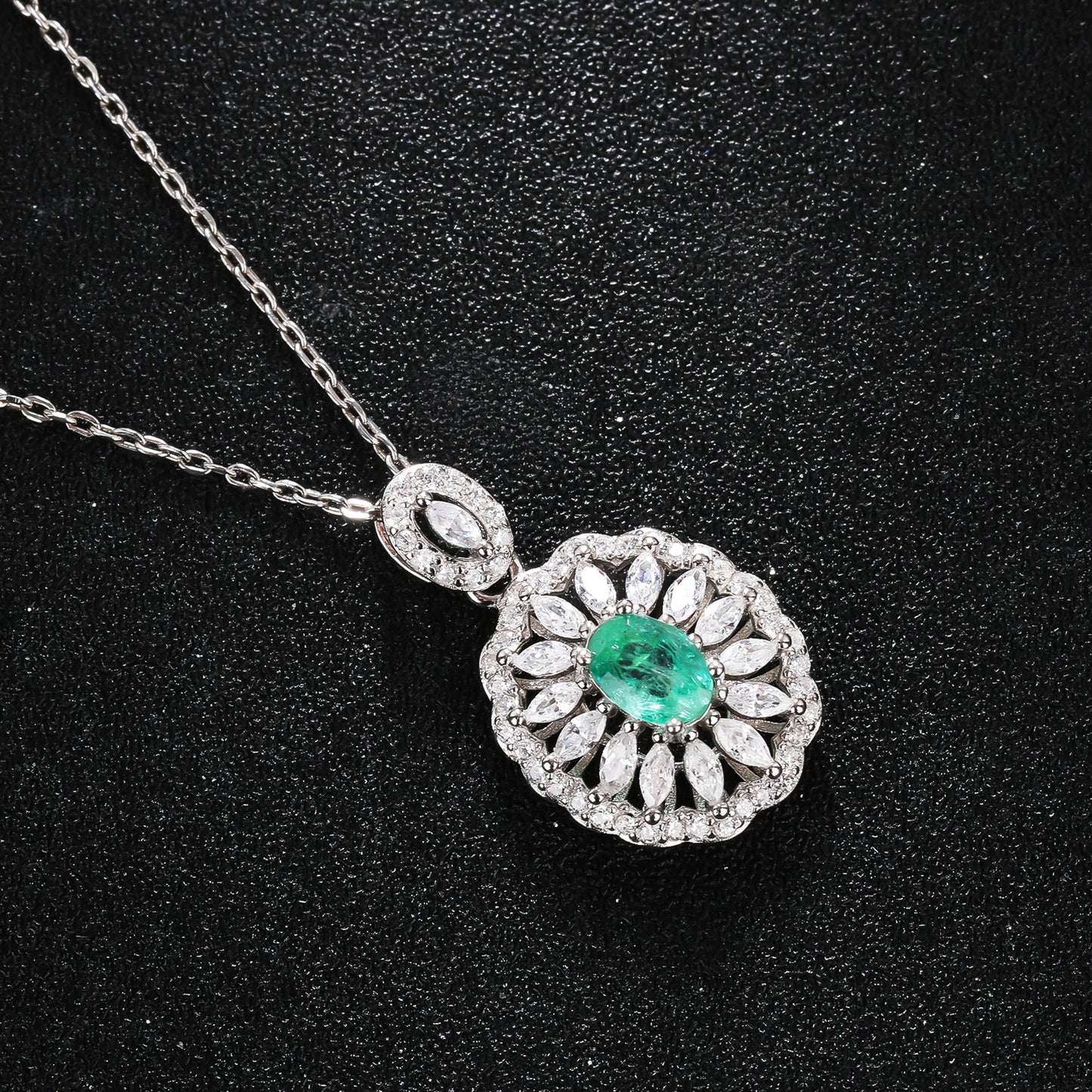 S925 Silver Emerald Pendant JSY-P060