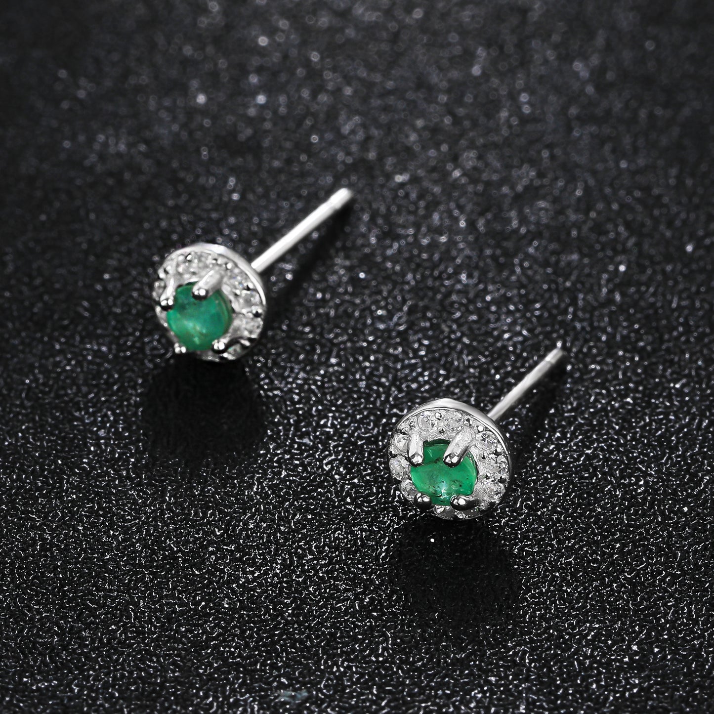 S925 Silver Emerald Earrings JSY-E037