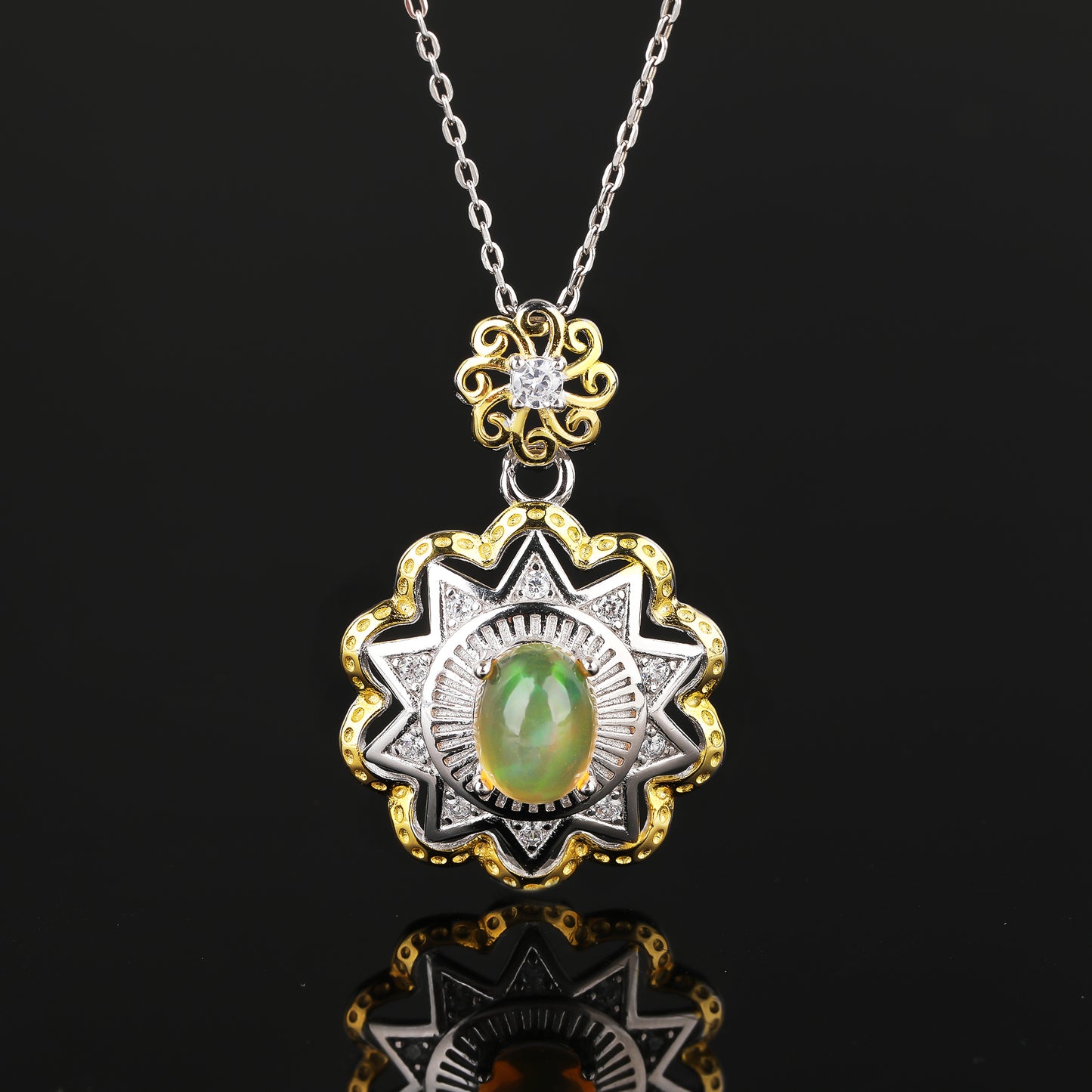 S925 Silver opal Pendant JSY-P061