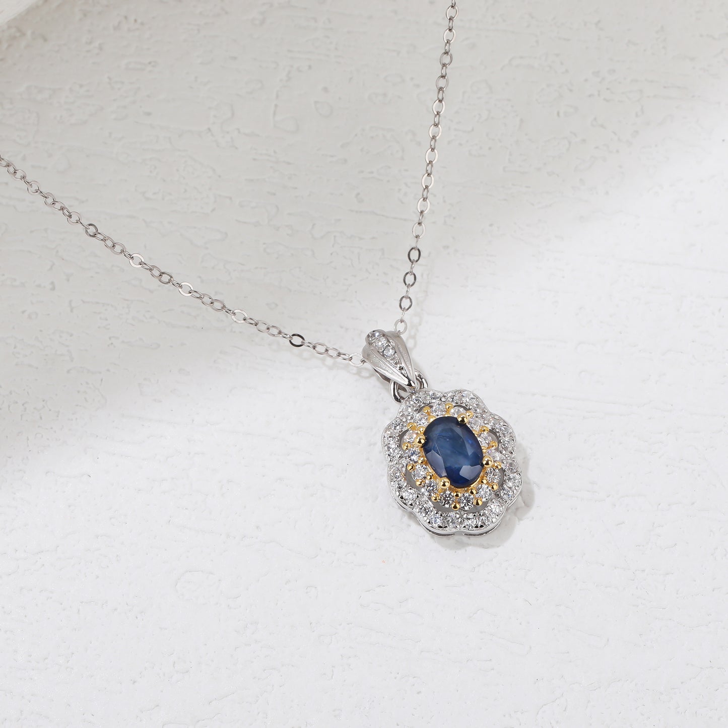 S925 Silver Sapphire Pendant JSY-P046