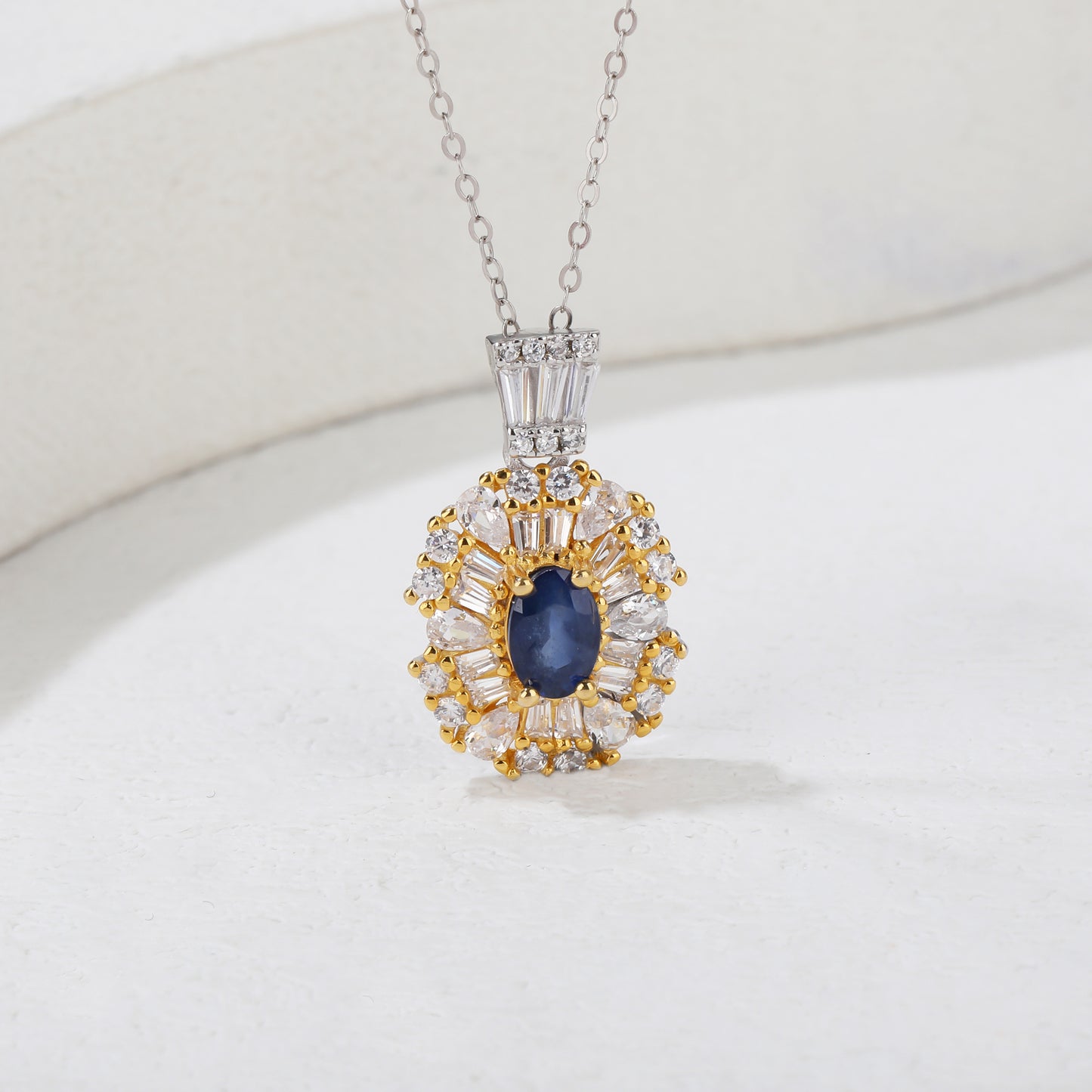 S925 Silver Sapphire Pendant JSY-P047