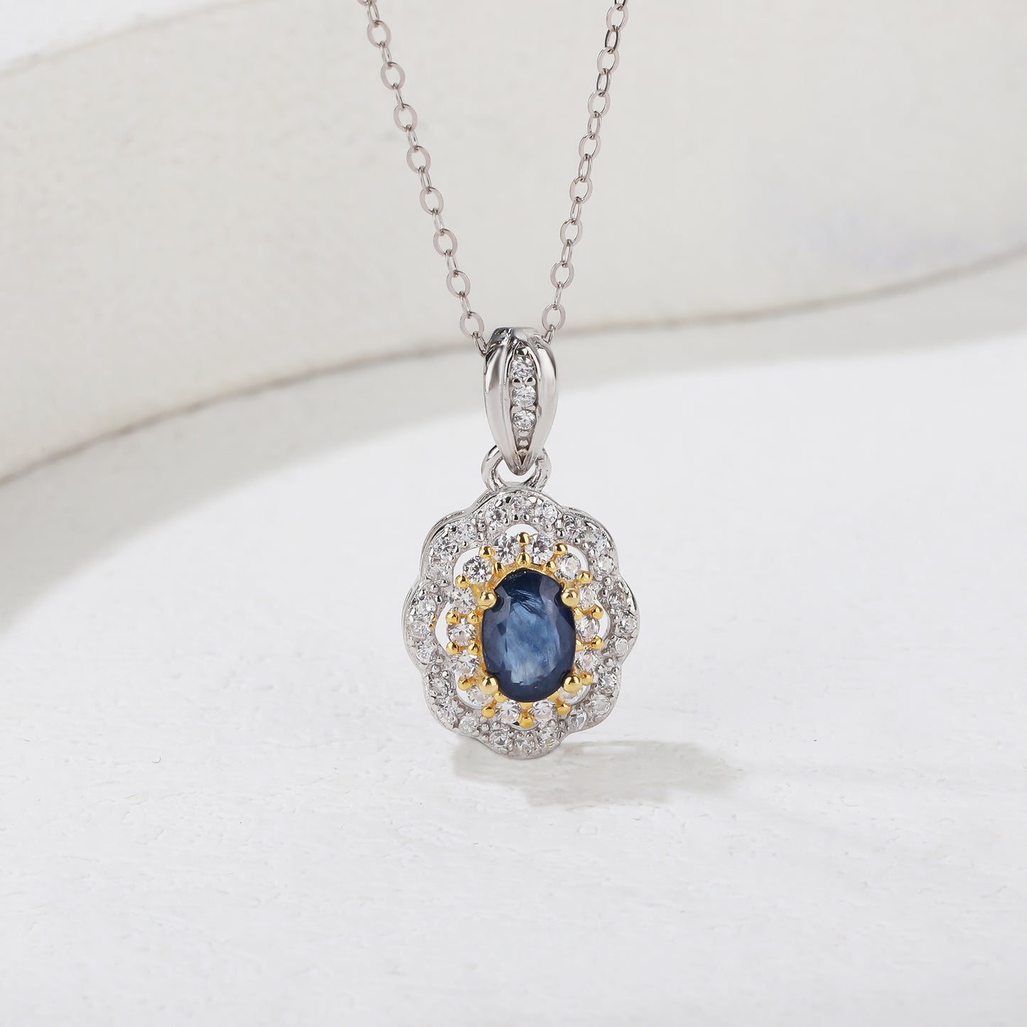 S925 Silver Sapphire Pendant JSY-P046