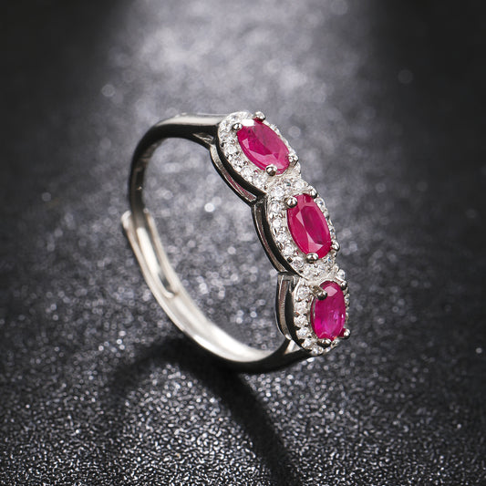 S925 Silver Ruby Ring JSY-R086