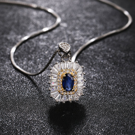 S925 Silver Sapphire Pendant JSY-P049