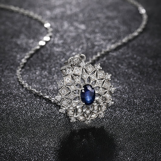 S925 Silver Sapphire Pendant ZS-P042