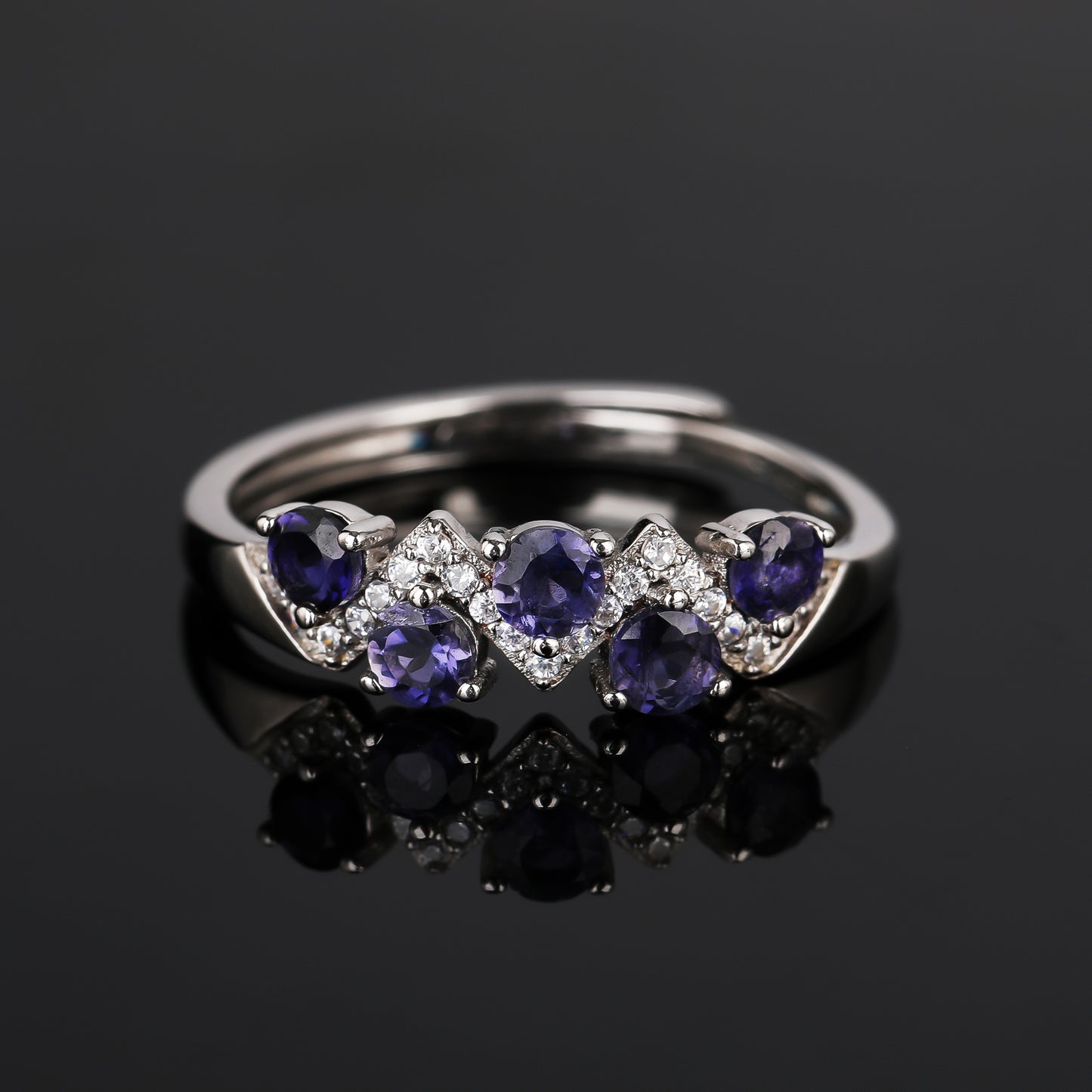 S925 Silver Iolite Ring YF-R088