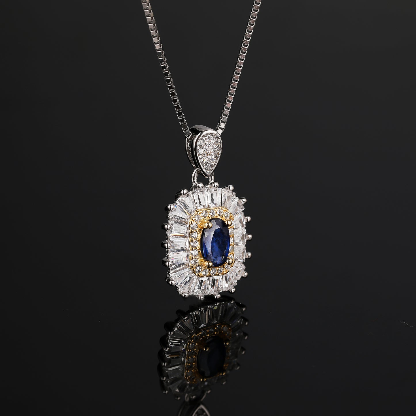 S925 Silver Sapphire Pendant JSY-P049