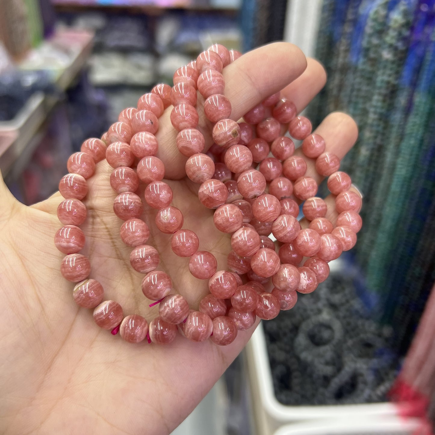 Natural Argentine Rhodochrosite Gemstone Healing Bracelet 8mm