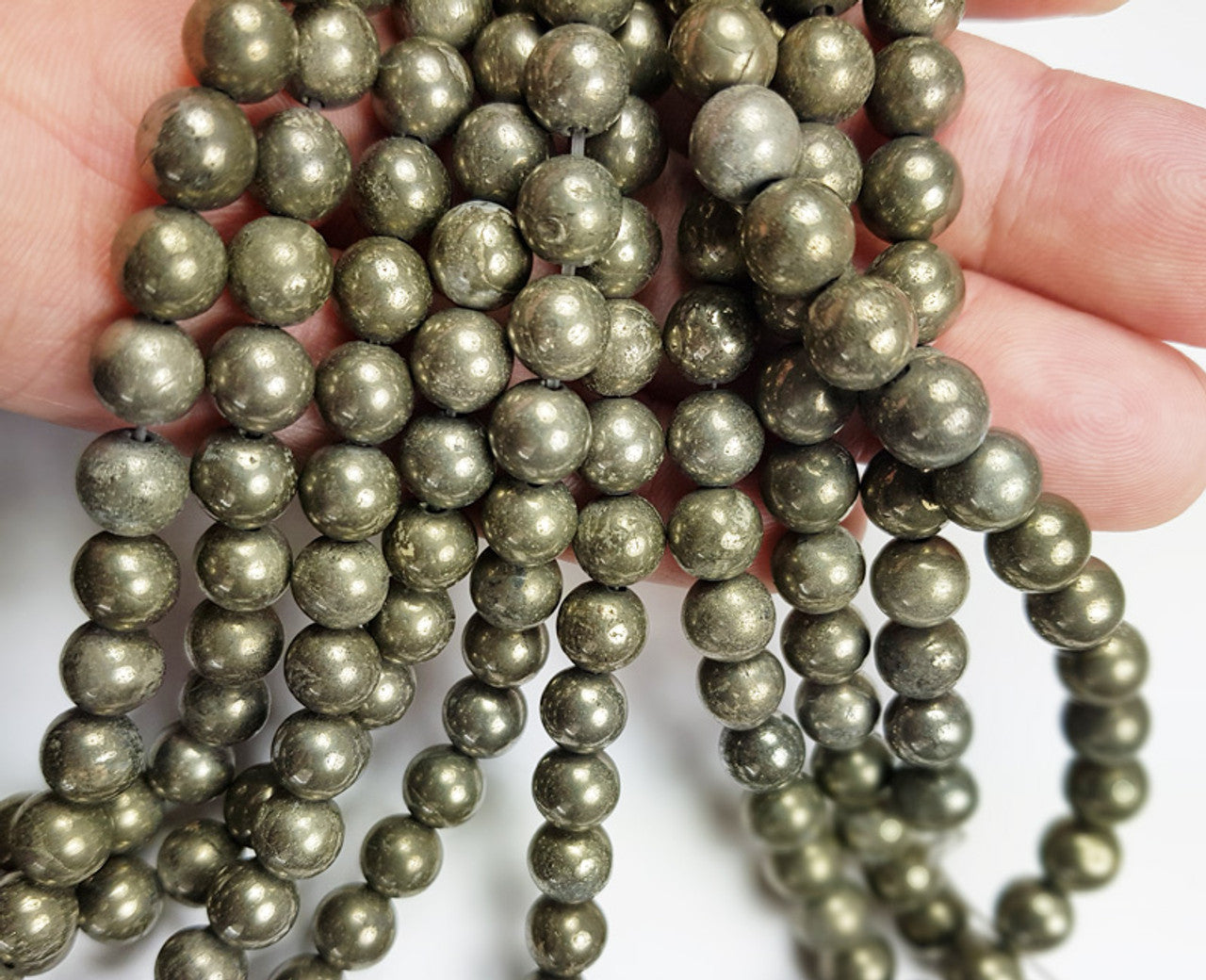 Natural Natural Pyrite Dark Gold Color Bead Healing Energy Gemstone Loose Bead DIY Jewelry Making AAA Quality 6mm 8mm 10mm