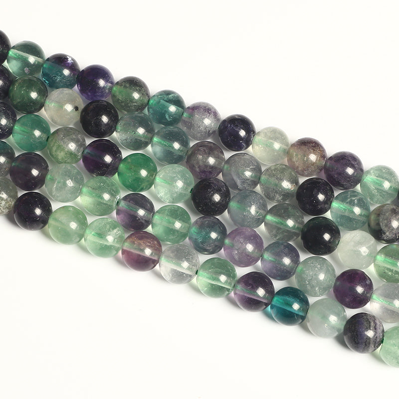 Natural Fluorite Round Beads Energy Gemstone Loose Beads For DIY Jewelry Making Design AAA Quality