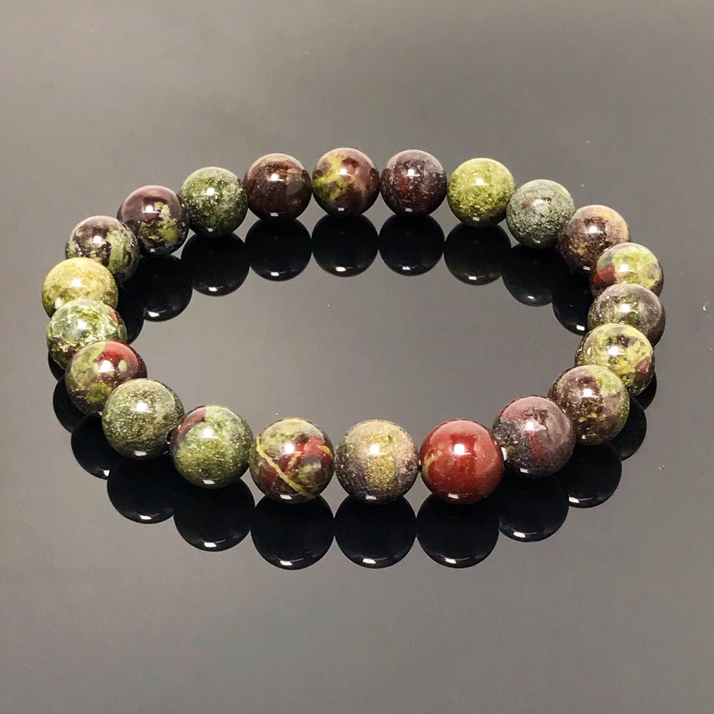 Natural Dragon Blood Stone Beads Handmade Stretchy Bracelet