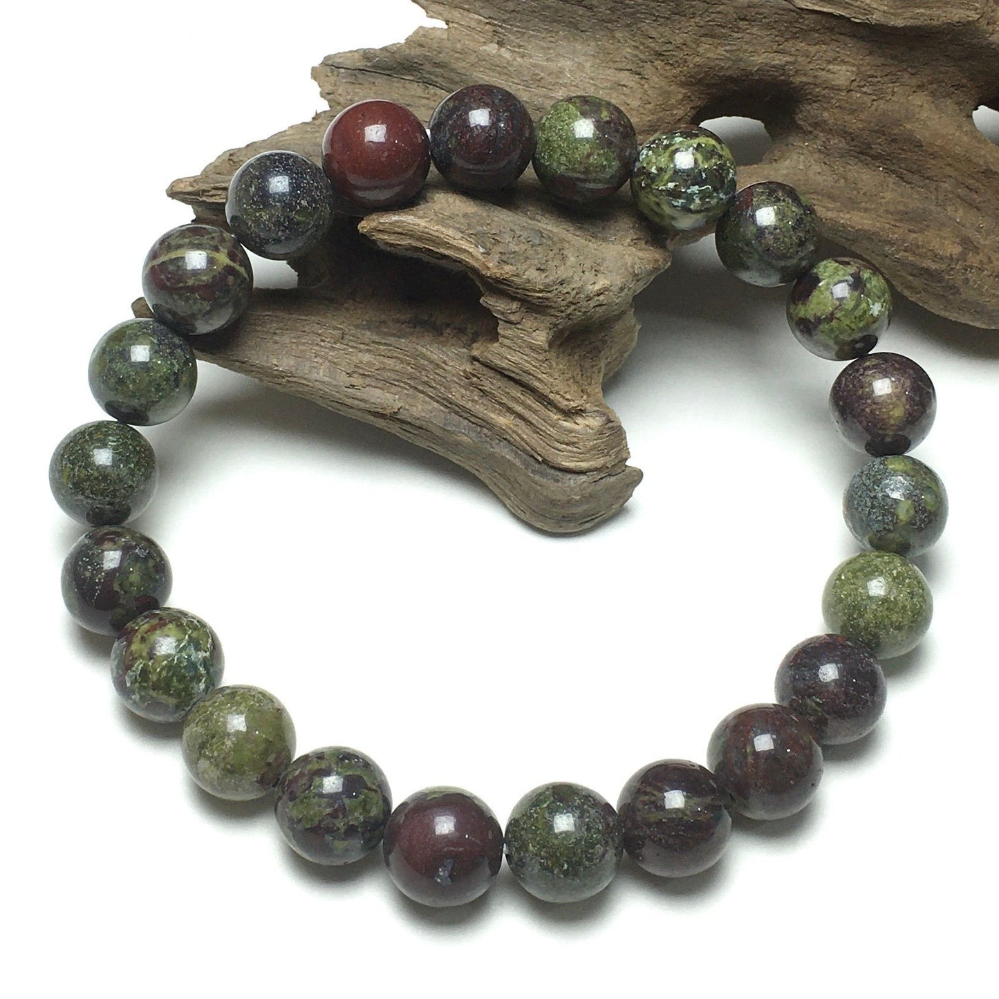 Natural Dragon Blood Stone Beads Handmade Stretchy Bracelet