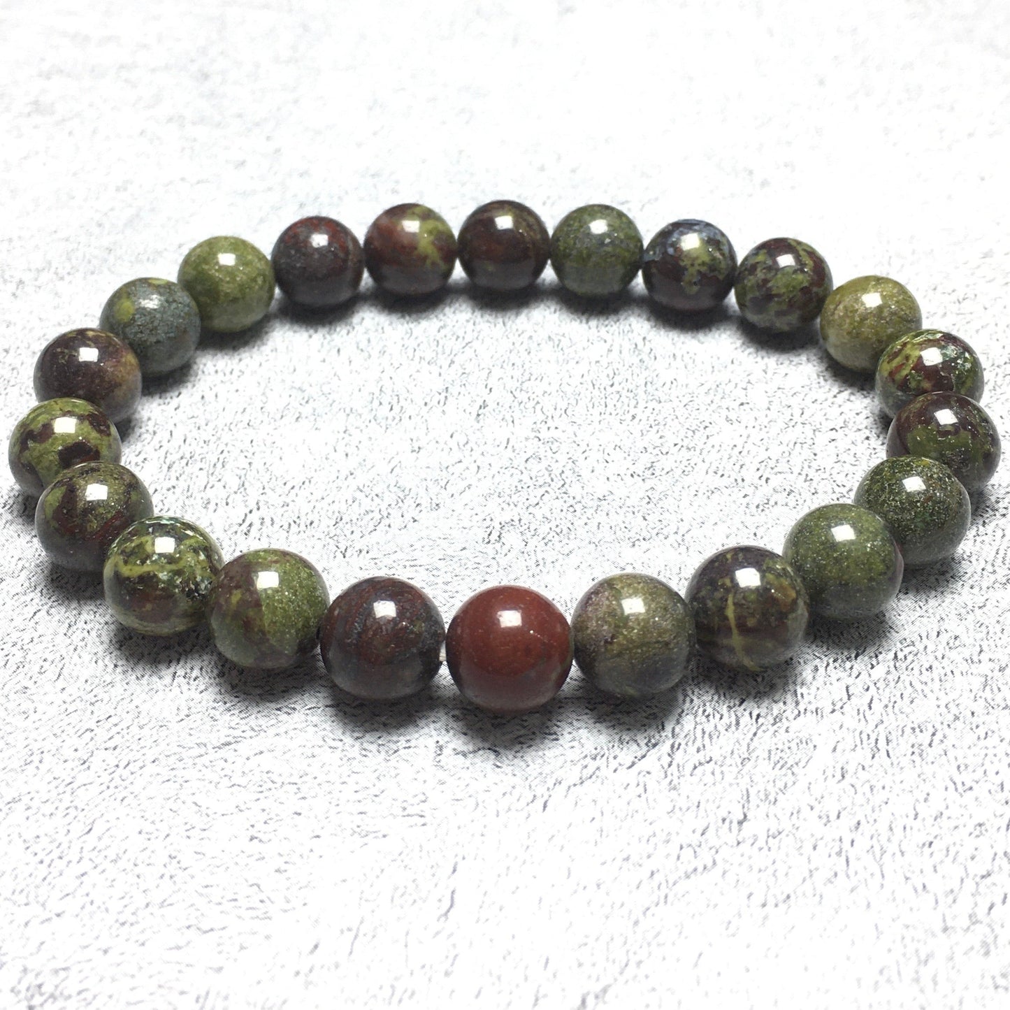 Natural Dragon Blood Stone Beads Handmade Stretchy Bracelet