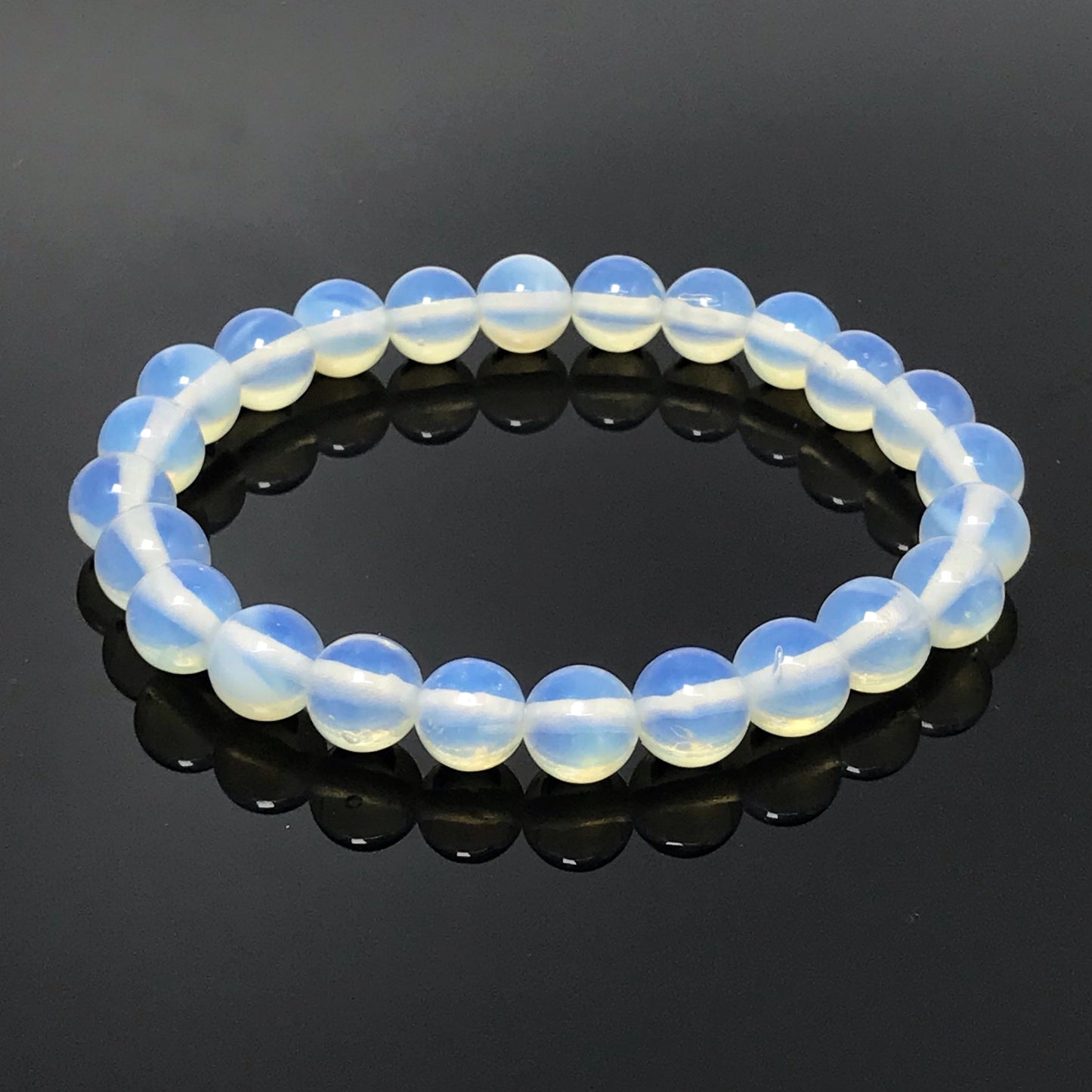 Natural Opalite Gemstone Beads Handmade Stretchy Bracelet