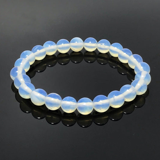 Natural Opalite Gemstone Beads Handmade Stretchy Bracelet