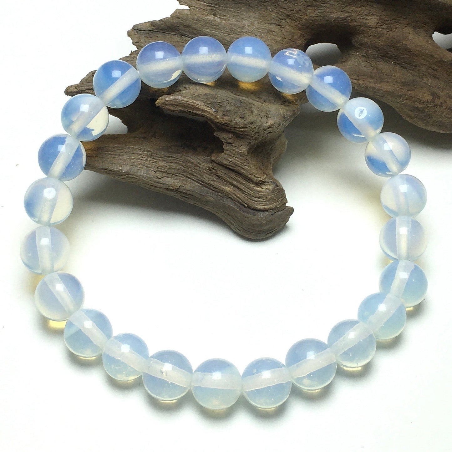 Natural Opalite Gemstone Beads Handmade Stretchy Bracelet