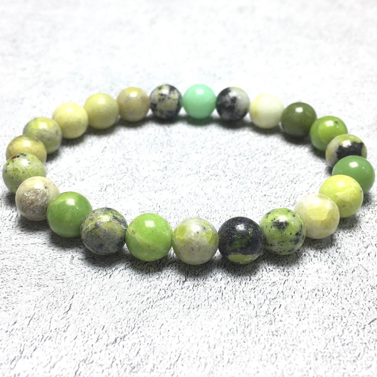 Natural Australian Jade Gemstone Beads Handmade Stretchy Bracelet