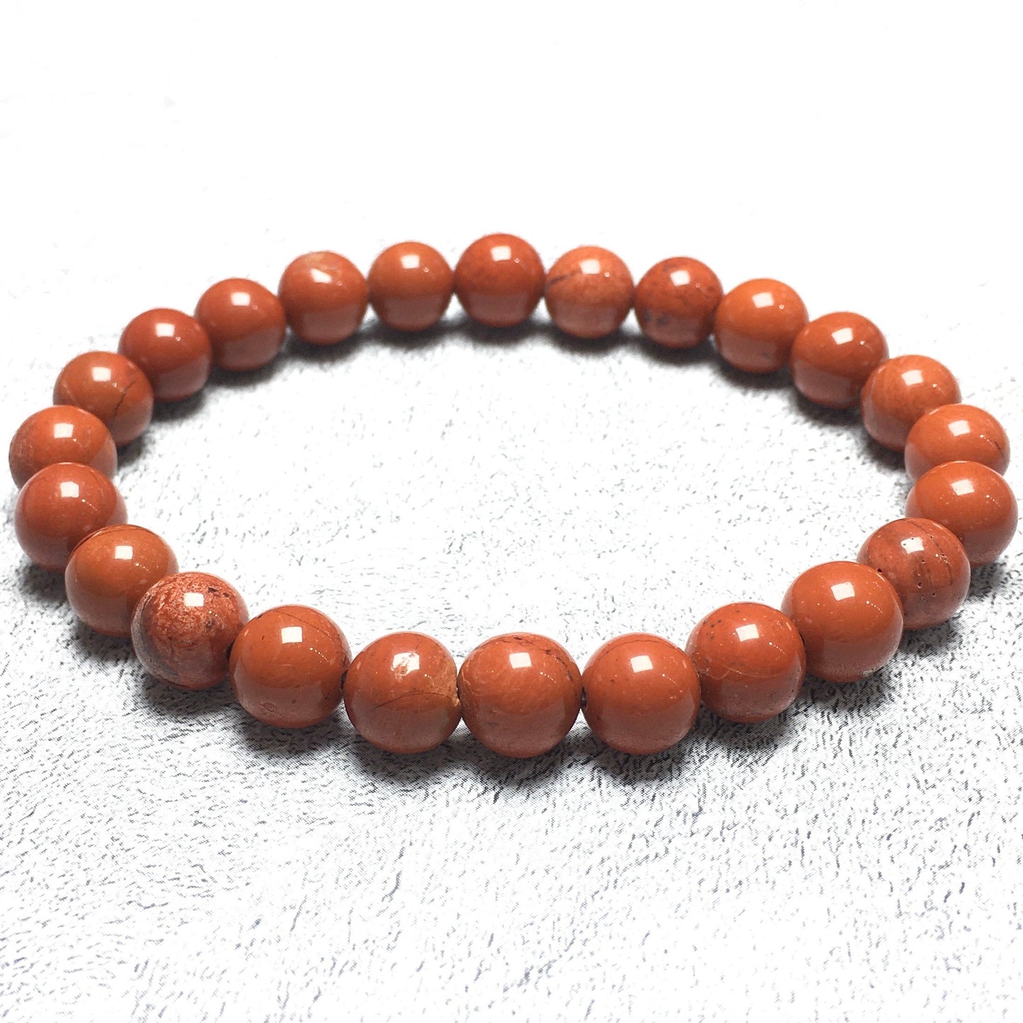 Natural Red Creek Jasper Gemstone Beads Handmade Stretchy Bracelet