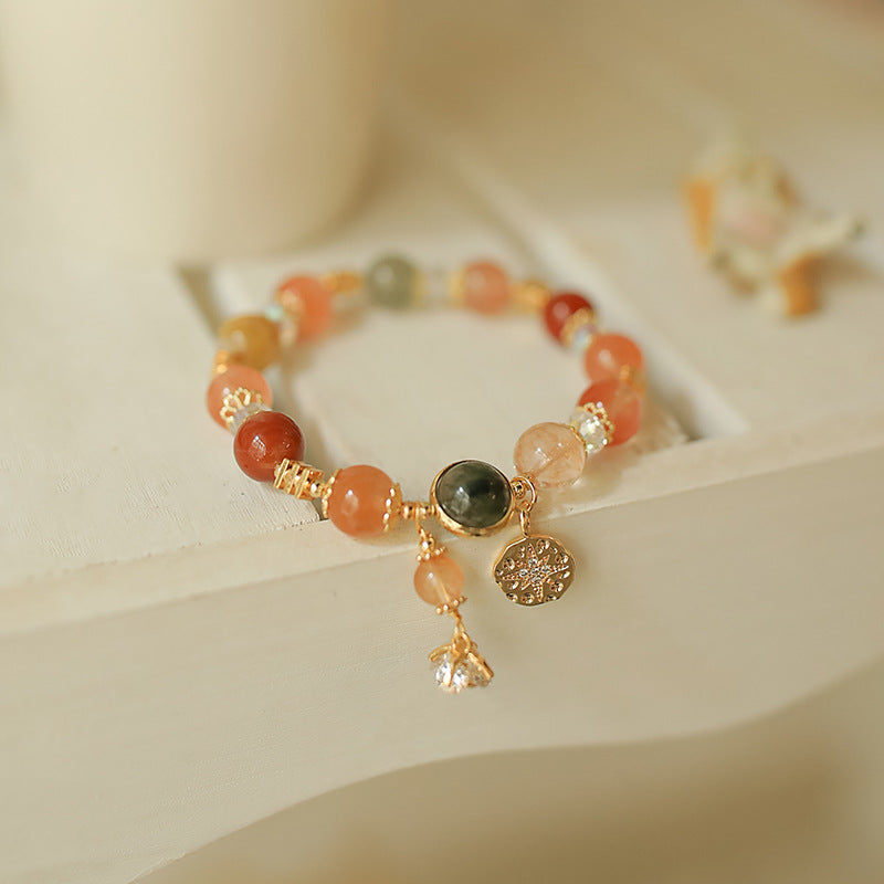 Natural Multi Rutilated Quartz Design Bracelet -vsl738