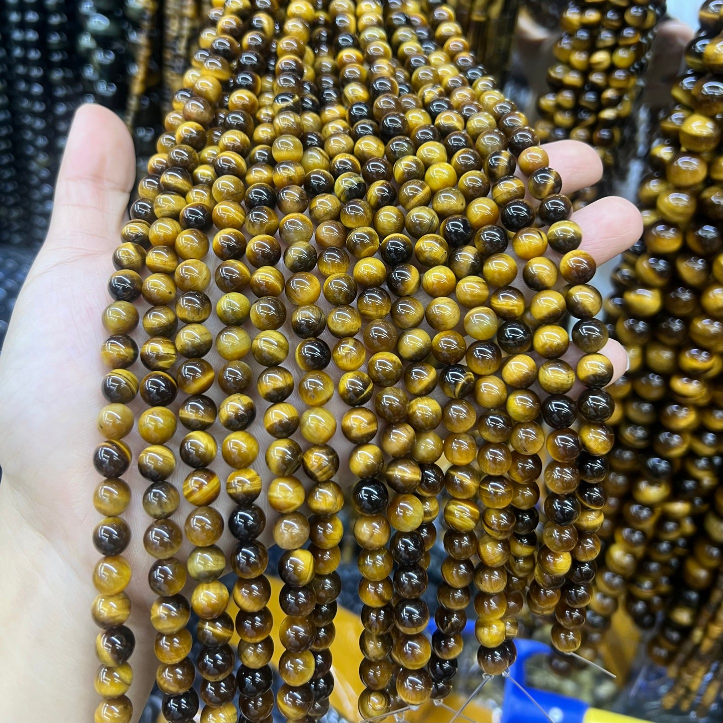 Natural Yellow Tiger Eye Highly Polished Round Beads Energy Gemstone Loose Bead For DIY Jewelry Making Design AAAAA Quality