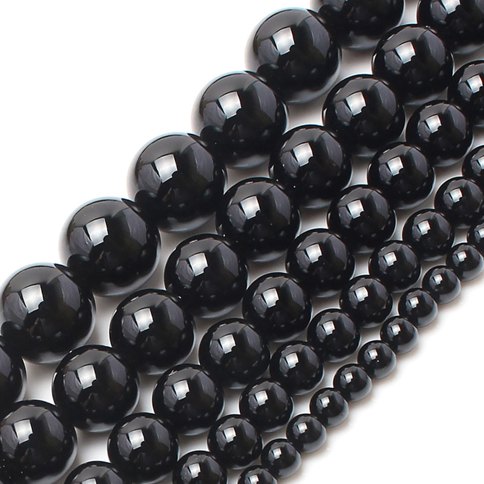 Natural Black Onyx Round beads Healing Gemstone Loose Beads DIY Jewelry Making Design AAA Quality 4mm 6mm 8mm 10mm 12mm