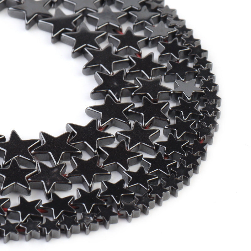 Black Hematite Stars Stone Loose Beads DIY Jewelry Making