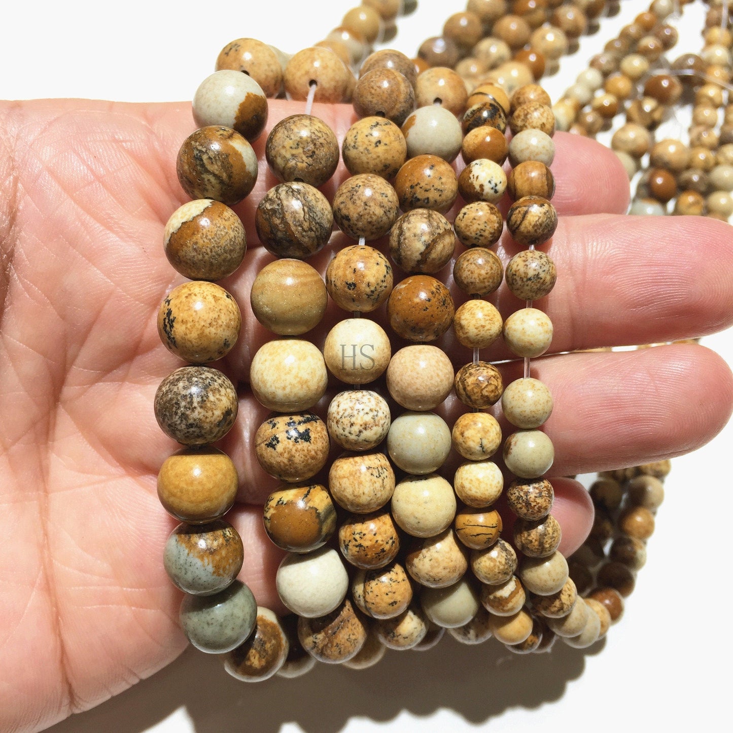 Natural Picture Jasper Beads Healing Energy Gemstone Loose Beads For DIY Jewelry Making AAA Quality 4mm 6mm 8mm 10mm 12mm