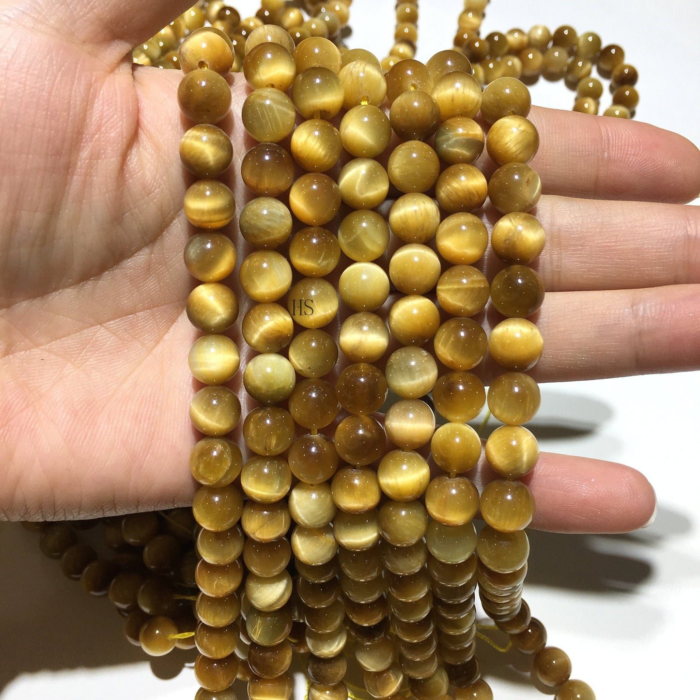 Natural Golden Honey Tiger Eye Round Beads Energy Gemstone Loose Bead For DIY Jewelry Making Design AAA Quality