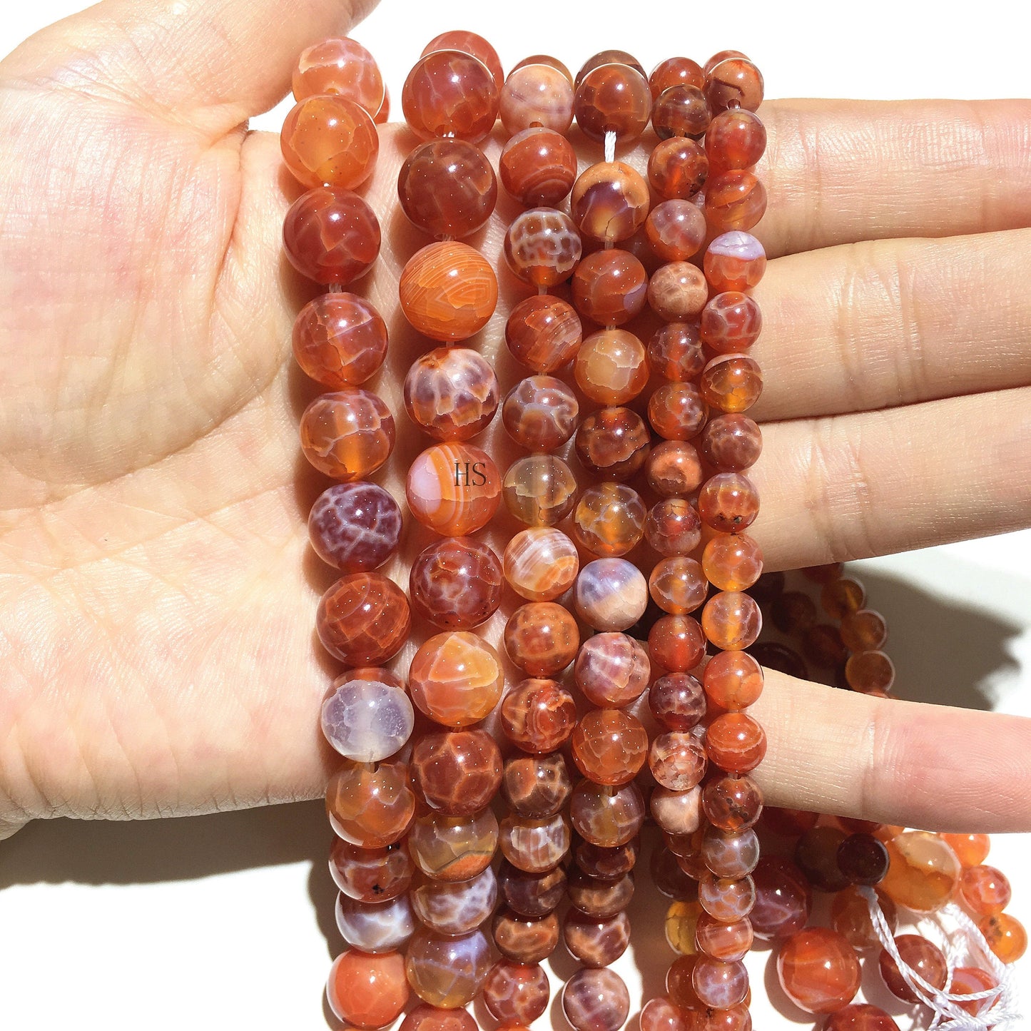 Natural Orange Fire Agate Round Beads Healing Gemstone Loose Bead For DIY Jewelry Making Design 4mm 6mm 8mm 10mm 12mm