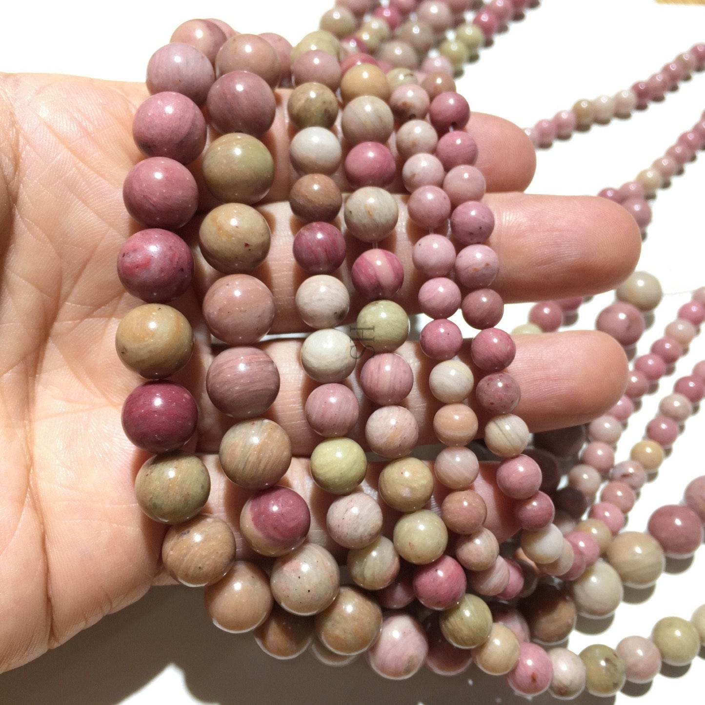 Natural Pink Rhodonite Jasper Round Beads HealingGemstone Loose Beads For DIY Jewelry Making AAA Quality 4mm 6mm 8mm 10mm