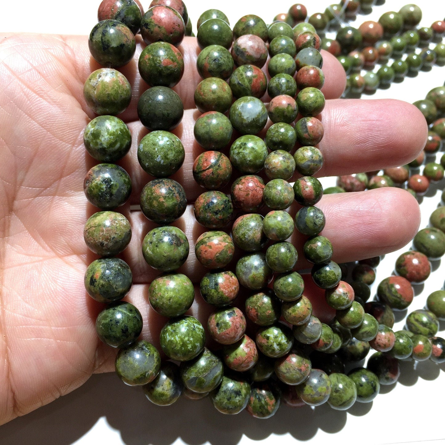 Unakite Jasper Natural Stone Healing Gemstone Loose Bead for DIY Jewelry Making Design AAA Quality