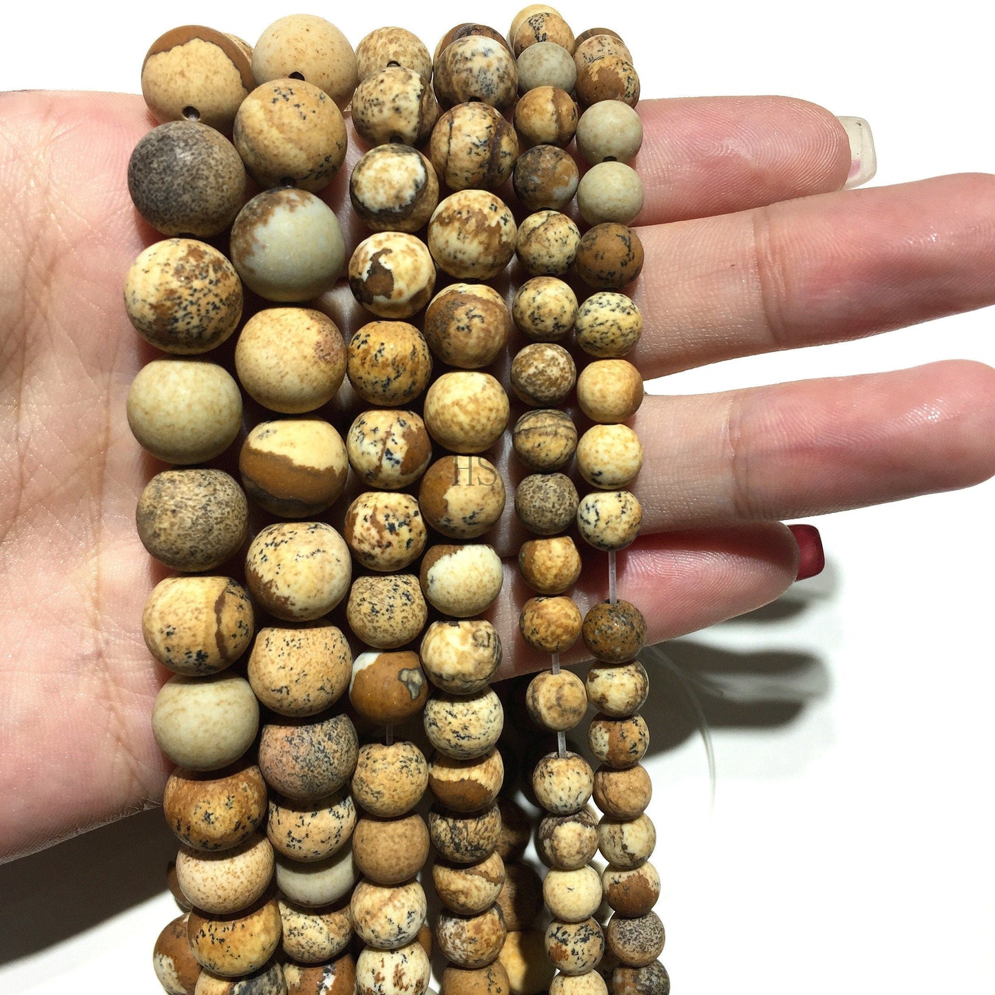 Natural Picture Jasper Matte Round beads Energy Gemstone Loose Bead DIY Jewelry Making Design for  AAA Quality 4mm 6mm 8mm 10mm 12mm