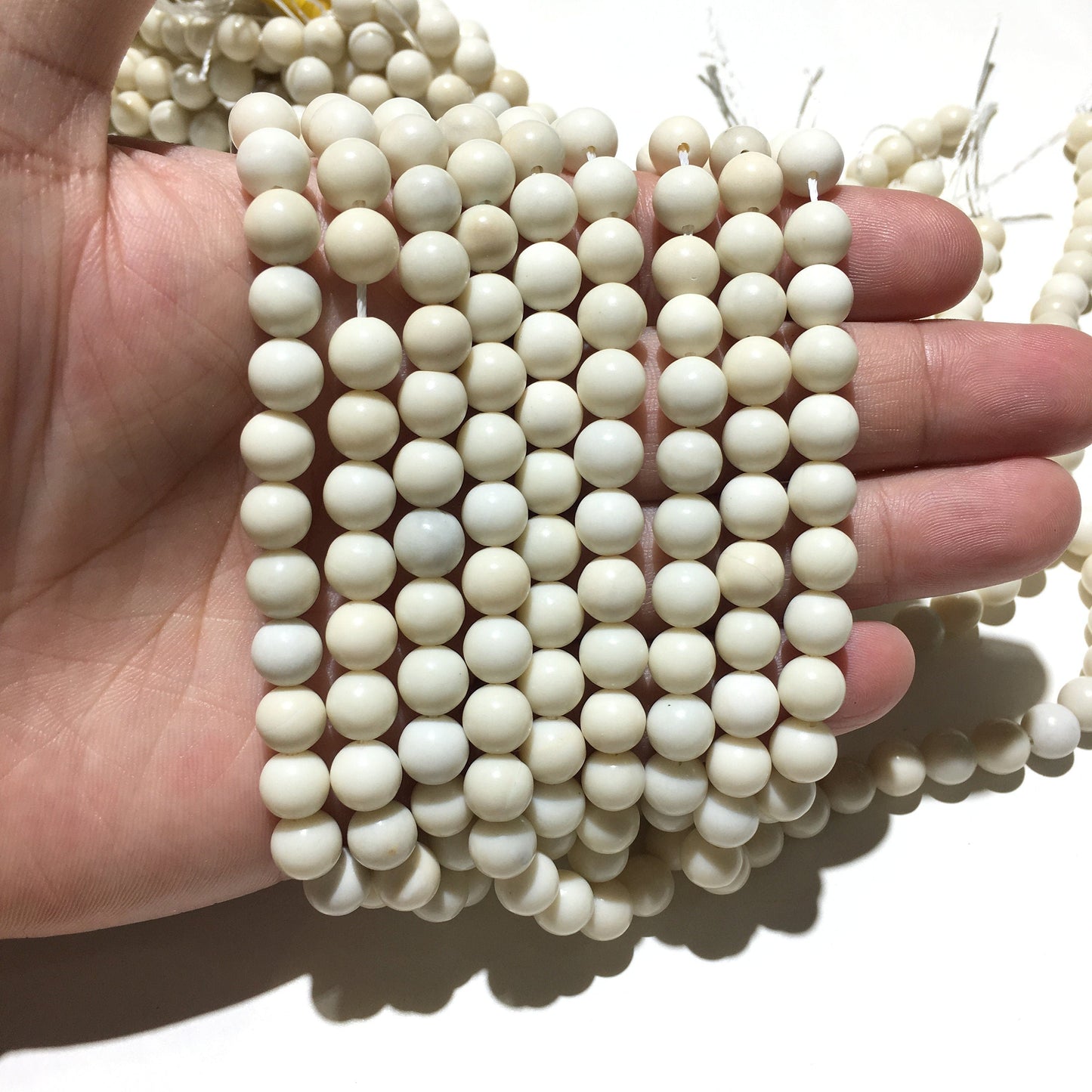 Natural Ivory Jade Milky Jasper Beads Healing Energy Gemstone Spacer Loose Bead DIY Jewelry Marking & Design For  AAA Quality