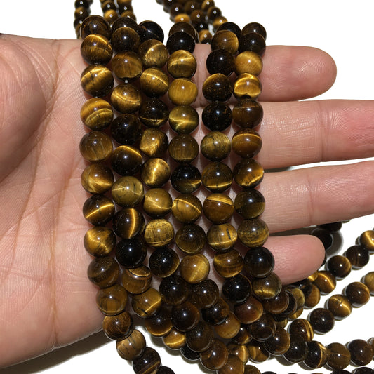 Natural Yellow Tiger Eye Highly Polished Round Beads Energy Gemstone Loose Bead For DIY Jewelry Making Design AAA Quality